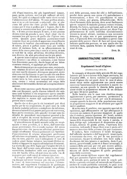 Supplemento al policlinico periodico di medicina, chirurgia ed igiene