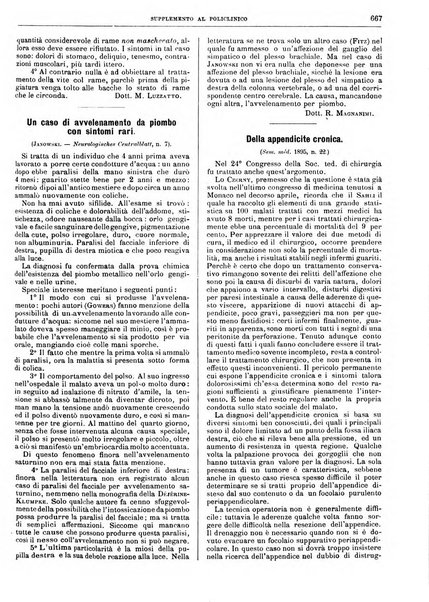 Supplemento al policlinico periodico di medicina, chirurgia ed igiene