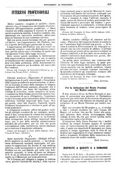 Supplemento al policlinico periodico di medicina, chirurgia ed igiene