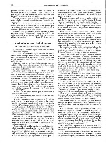 Supplemento al policlinico periodico di medicina, chirurgia ed igiene