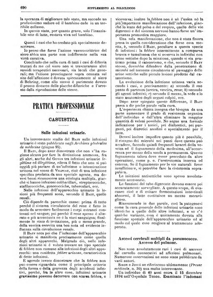 Supplemento al policlinico periodico di medicina, chirurgia ed igiene