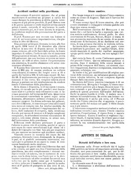 Supplemento al policlinico periodico di medicina, chirurgia ed igiene