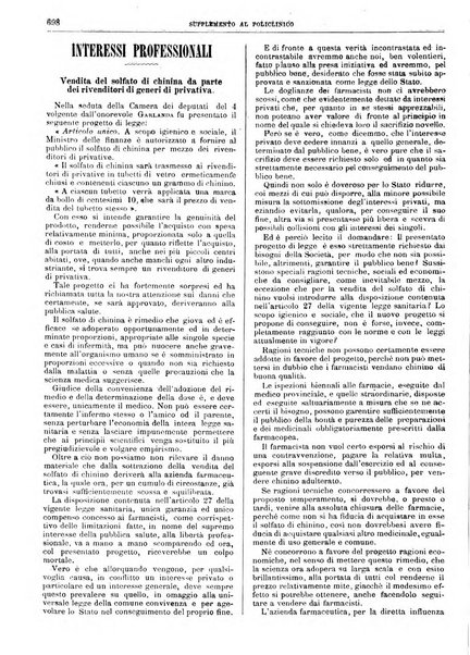 Supplemento al policlinico periodico di medicina, chirurgia ed igiene