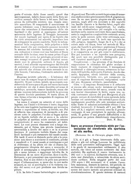 Supplemento al policlinico periodico di medicina, chirurgia ed igiene