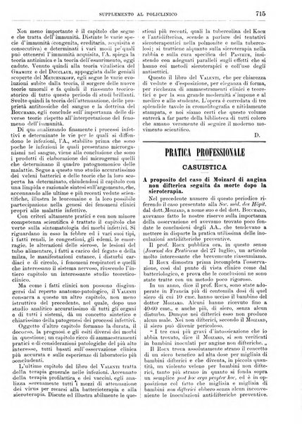 Supplemento al policlinico periodico di medicina, chirurgia ed igiene