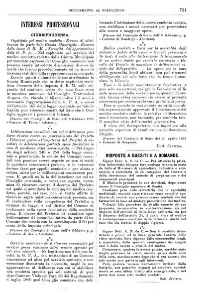 Supplemento al policlinico periodico di medicina, chirurgia ed igiene