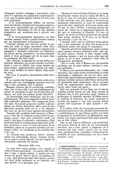 Supplemento al policlinico periodico di medicina, chirurgia ed igiene