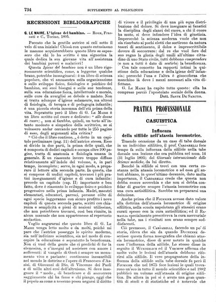 Supplemento al policlinico periodico di medicina, chirurgia ed igiene