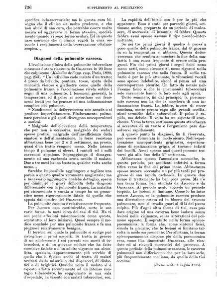 Supplemento al policlinico periodico di medicina, chirurgia ed igiene