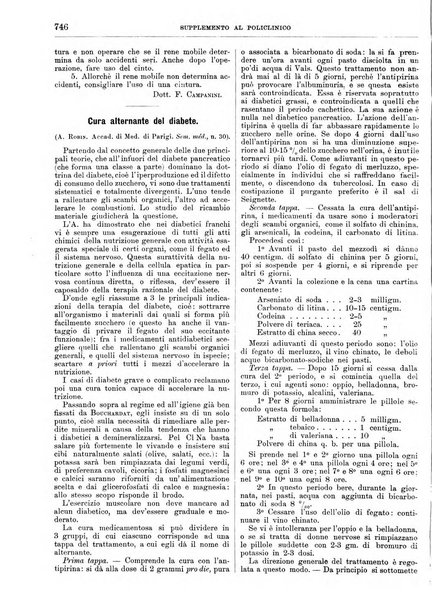 Supplemento al policlinico periodico di medicina, chirurgia ed igiene