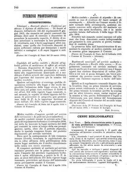 Supplemento al policlinico periodico di medicina, chirurgia ed igiene