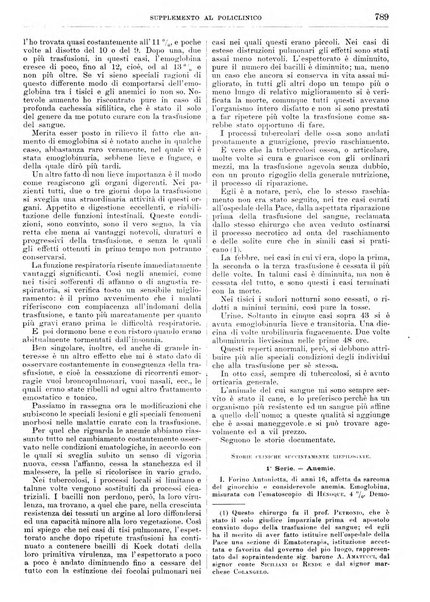 Supplemento al policlinico periodico di medicina, chirurgia ed igiene