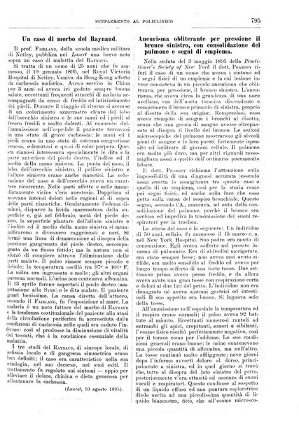 Supplemento al policlinico periodico di medicina, chirurgia ed igiene