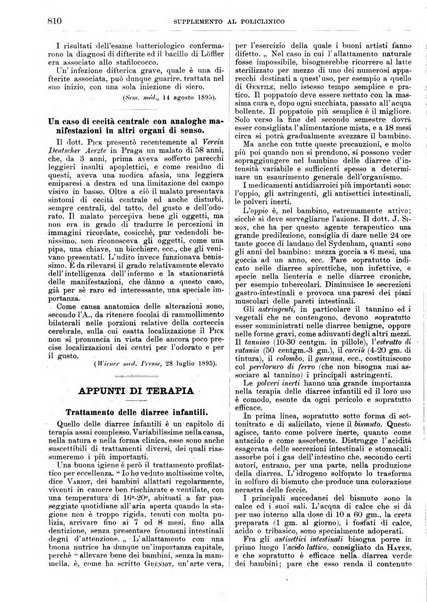 Supplemento al policlinico periodico di medicina, chirurgia ed igiene