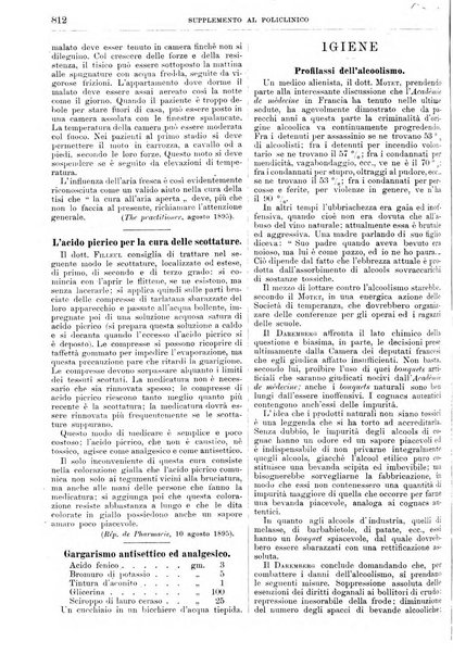 Supplemento al policlinico periodico di medicina, chirurgia ed igiene