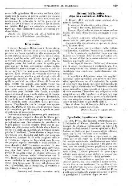 Supplemento al policlinico periodico di medicina, chirurgia ed igiene