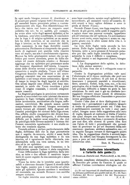 Supplemento al policlinico periodico di medicina, chirurgia ed igiene