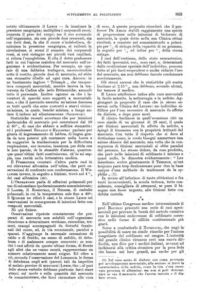 Supplemento al policlinico periodico di medicina, chirurgia ed igiene