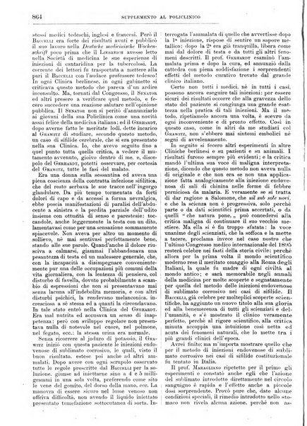 Supplemento al policlinico periodico di medicina, chirurgia ed igiene