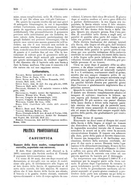 Supplemento al policlinico periodico di medicina, chirurgia ed igiene