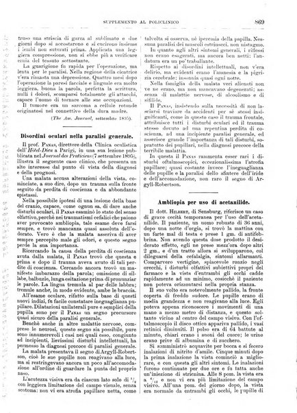 Supplemento al policlinico periodico di medicina, chirurgia ed igiene