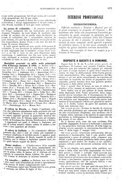 Supplemento al policlinico periodico di medicina, chirurgia ed igiene