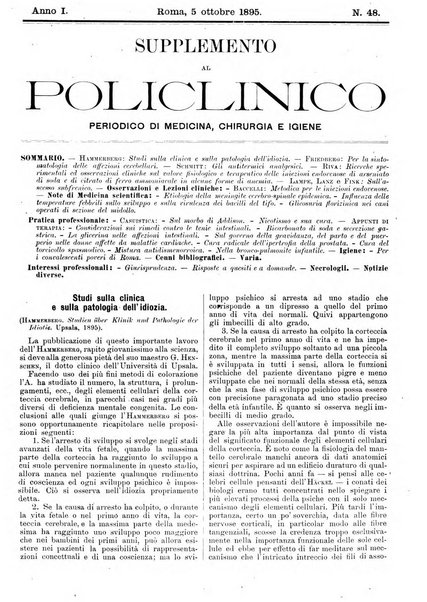 Supplemento al policlinico periodico di medicina, chirurgia ed igiene