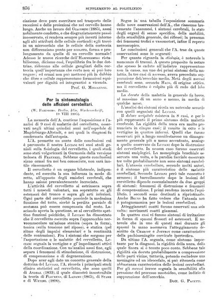 Supplemento al policlinico periodico di medicina, chirurgia ed igiene