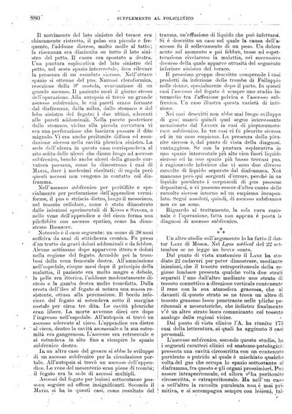 Supplemento al policlinico periodico di medicina, chirurgia ed igiene