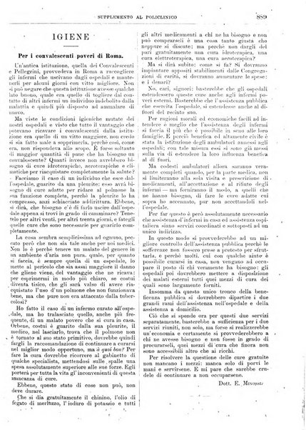 Supplemento al policlinico periodico di medicina, chirurgia ed igiene