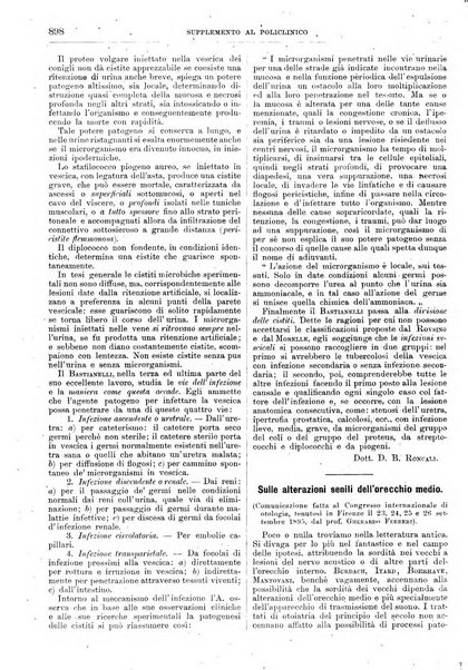 Supplemento al policlinico periodico di medicina, chirurgia ed igiene