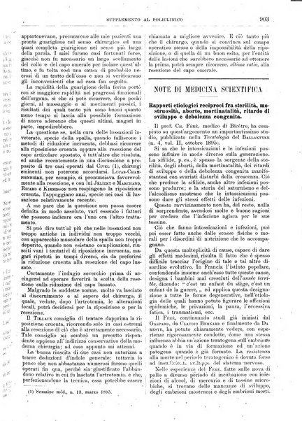 Supplemento al policlinico periodico di medicina, chirurgia ed igiene