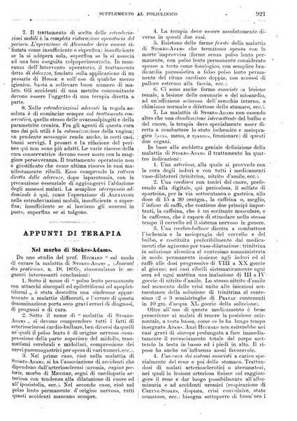 Supplemento al policlinico periodico di medicina, chirurgia ed igiene