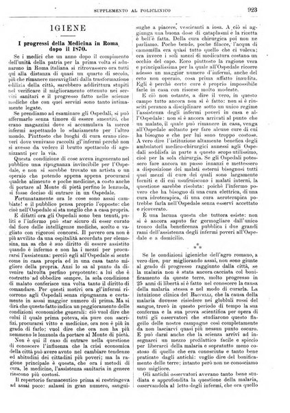 Supplemento al policlinico periodico di medicina, chirurgia ed igiene