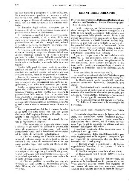 Supplemento al policlinico periodico di medicina, chirurgia ed igiene