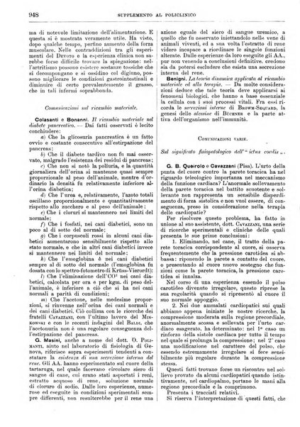 Supplemento al policlinico periodico di medicina, chirurgia ed igiene