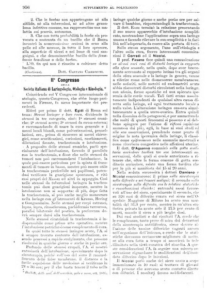 Supplemento al policlinico periodico di medicina, chirurgia ed igiene