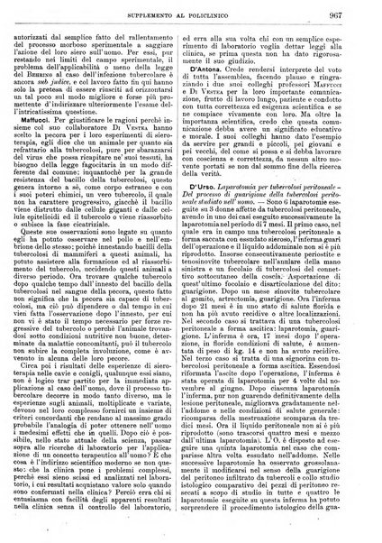 Supplemento al policlinico periodico di medicina, chirurgia ed igiene