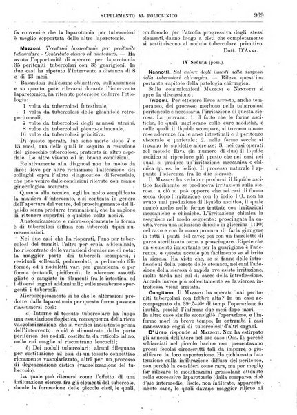 Supplemento al policlinico periodico di medicina, chirurgia ed igiene