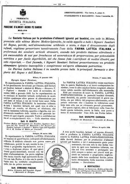 Supplemento al policlinico periodico di medicina, chirurgia ed igiene