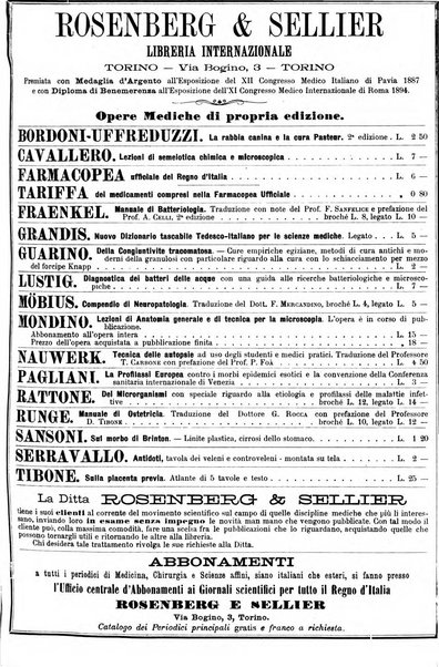 Supplemento al policlinico periodico di medicina, chirurgia ed igiene