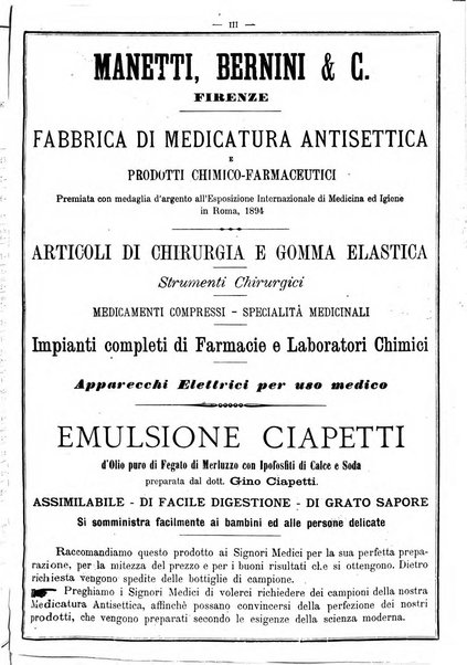 Supplemento al policlinico periodico di medicina, chirurgia ed igiene