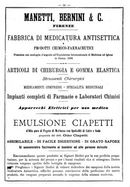 Supplemento al policlinico periodico di medicina, chirurgia ed igiene