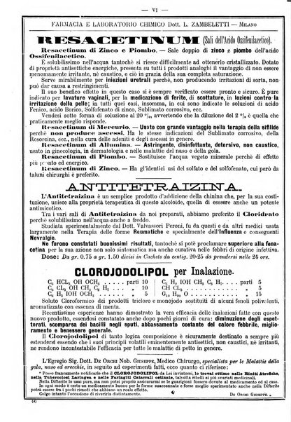 Supplemento al policlinico periodico di medicina, chirurgia ed igiene