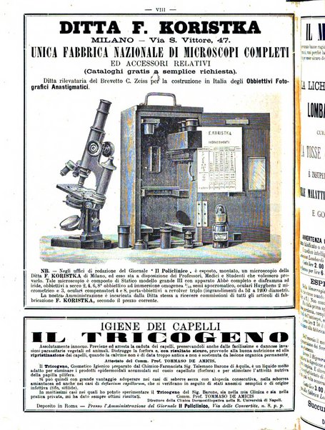 Supplemento al policlinico periodico di medicina, chirurgia ed igiene