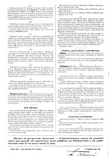 Supplemento al policlinico periodico di medicina, chirurgia ed igiene