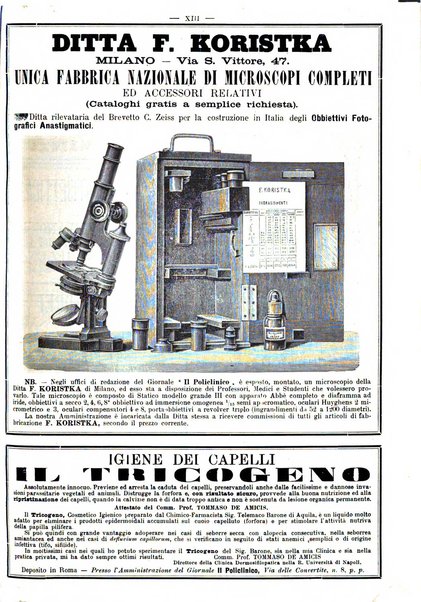 Supplemento al policlinico periodico di medicina, chirurgia ed igiene