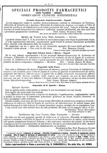 Supplemento al policlinico periodico di medicina, chirurgia ed igiene