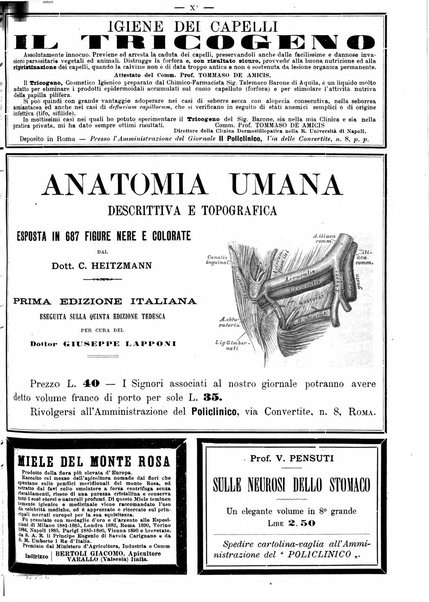 Supplemento al policlinico periodico di medicina, chirurgia ed igiene