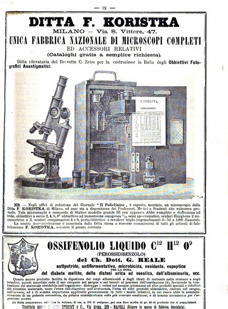 Supplemento al policlinico periodico di medicina, chirurgia ed igiene